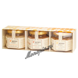 Подарочный набор Меда Barev honey (цветочный луговой, корица, имбирь)