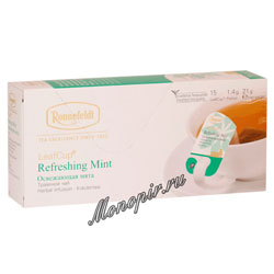 Чай Ronnefeldt Refreshing Mint/Освежающая Мята в сашете на чашку (Leaf Cup)