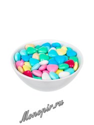 Шоколадные сердечки в разноцветной сахарной глазури (на развес)