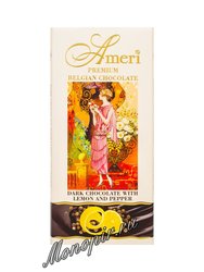 Ameri Горький шоколад с лимоном и черным перцем, плитка 100 г