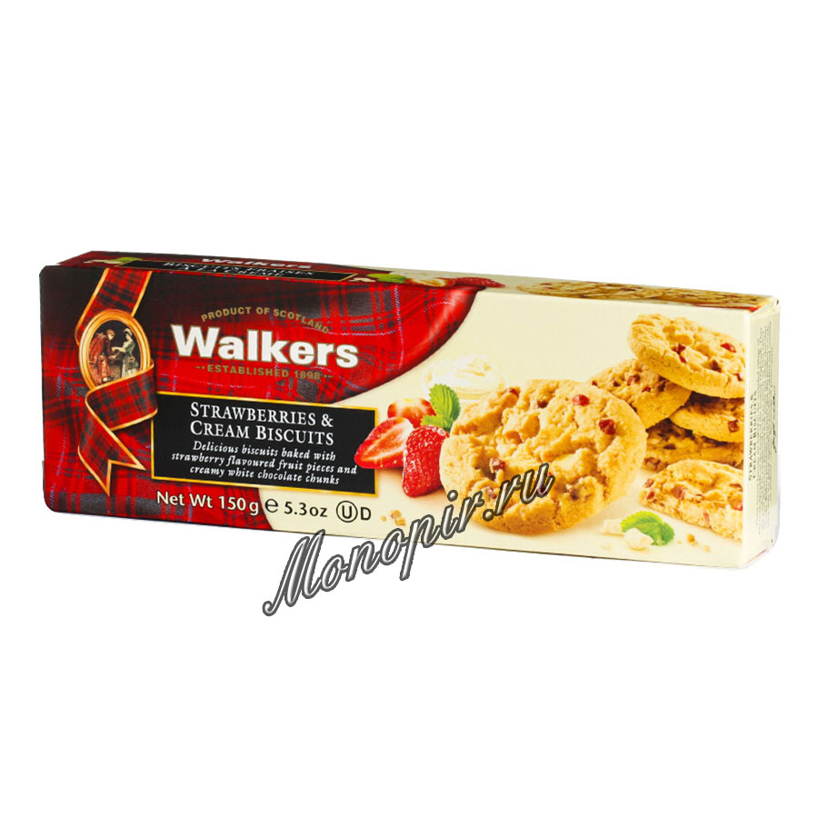 Бисквитное печенье Walkers клубника со сливками 150 гр