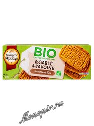 Biscuits de lAbbaye Печенье сдобное органическое с овсянными хлопьями и семенами льна 140 г