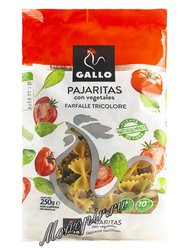 Макаронные изделия Gallo (Гайо) Триколор Бантики (с овощами) Паяритас Веджеталес 250 г