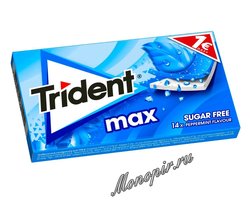 Жевательная резинка Trident MAX перечная мята  (Peppermint)