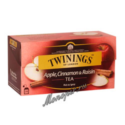 Чай Twinings Черный Яблоко, Корица и Изюм (25 пакетиков)