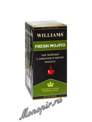 Чай Williams Fresh Mojito зеленый с лимоном и мятой мохито в пакетиках 25 шт * 2 г