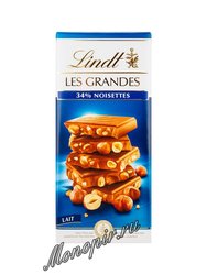 Шоколад в плитках Lindt Les Grandes молочный с лесным орехом 150 г