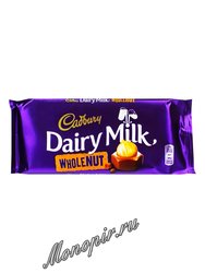 Шоколад Cadbury Whole Nut плитка 120 г