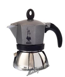 Гейзерная кофеварка Bialetti Moka Induzione antracite 3 порции (120 мл)