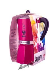 Гейзерная кофеварка Bialetti Rainbow на 6 чашек Фуксия (5013)