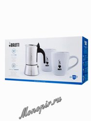 Bialetti Venus Набор: гейзерная кофеварка на 4 чашки + 2 кружки