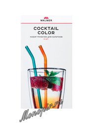 Walmer Coctail Color Набор из 6-ти Цветных трубочек+ёршик, стекло