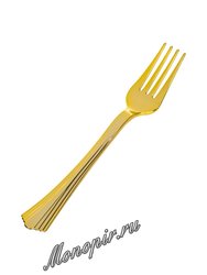 Complement Вилка пластиковая 17.5 см Золотая (Shine) 1уп-6шт