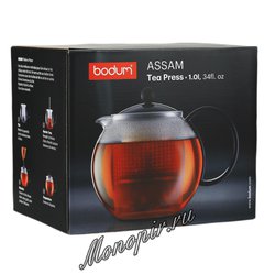 Чайник заварочный с прессом Bodum Assam черный 1л (1844-01)