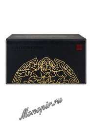 Коробка кожаная подарочная 3 керамические банки, черная
