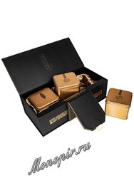 Коробка подарочная в подар. пакете + 3 банки коричневый (box-010)