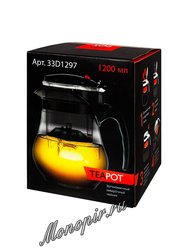 Чайник проливной с красной кнопкой Teapot 1200 мл (33D1297)