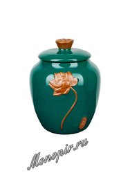 Чайница Цветок на ветру Зеленая Керамика 300 мл (SLJ-309/2)