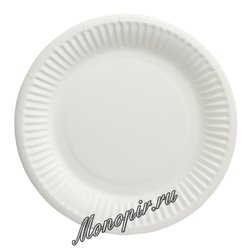 Бумажные тарелки Snack Plate белые мелованные d180 мм (100шт)