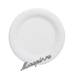 Бумажные тарелки Белые круглые ламинированные d180 мм (100шт)