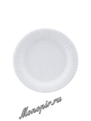 Тарелка бумажная Snack Plate белая мелованная d165 мм (100шт)